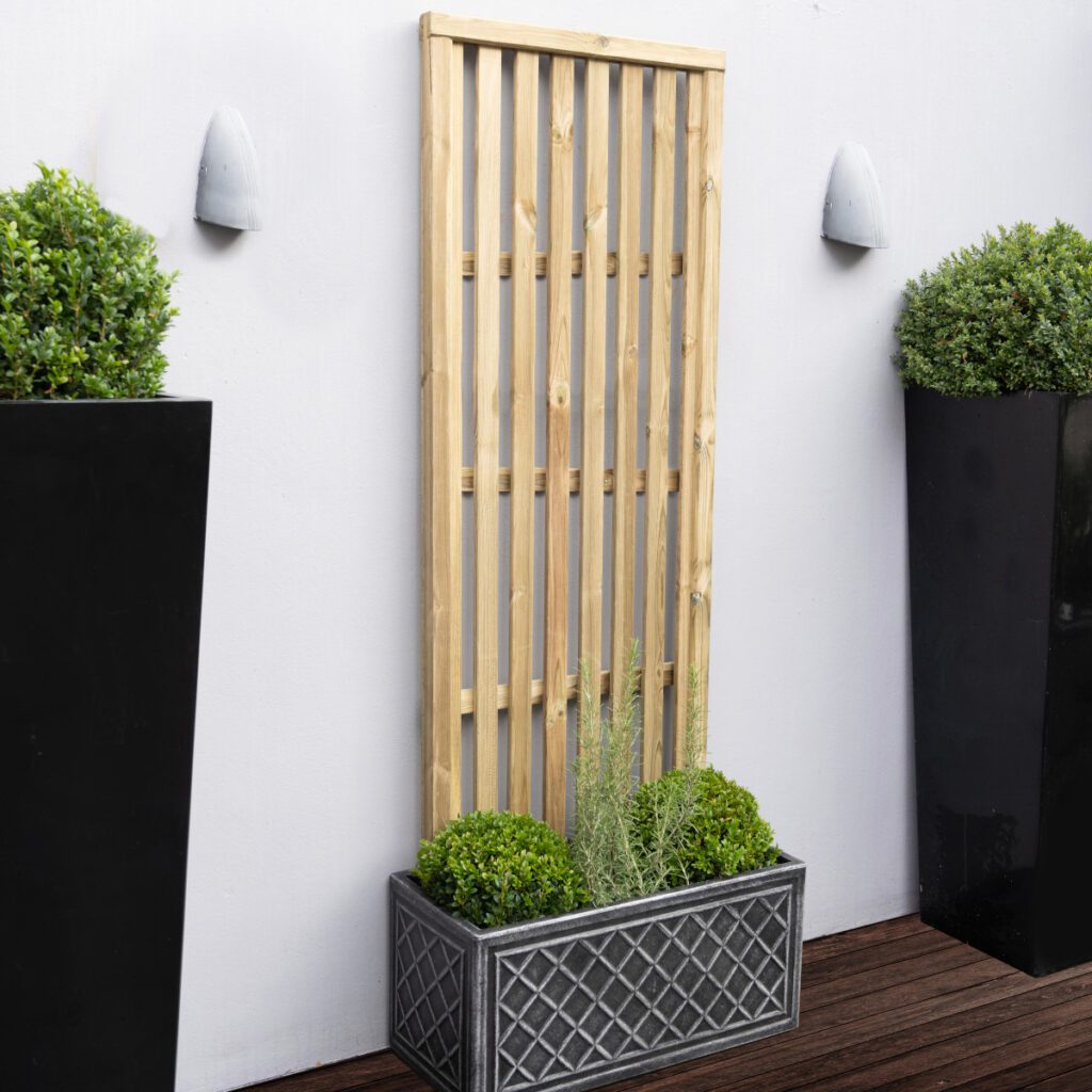 Forest Garden 1.8m x 0.6m Pressure Treated Vertical Slatted Screen – Pack of 3 5013053191927 2